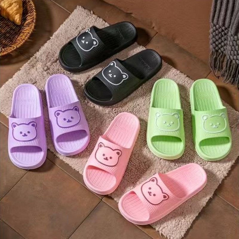 黑色熊女拖鞋